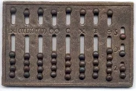 Ancient Roman grooved abacus used for calculation